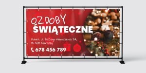 BANER REKLAMOWY - OZDOBY ŚWIĄTECZNE - 200X100 CM