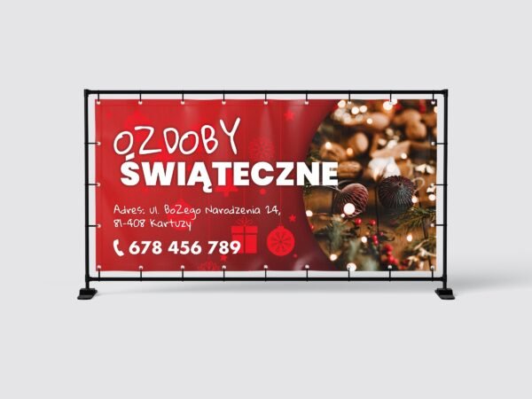 BANER REKLAMOWY - OZDOBY ŚWIĄTECZNE - 200X100 CM