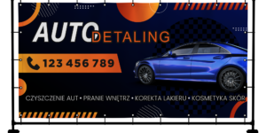 BANER REKLAMOWY AUTO DETALING 200X100 CM SUPER JAKOŚĆ