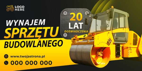BANER PREMIUM - WYNAJEM SPRZĘTU BUDOWLANEGO - 200X100 CM
