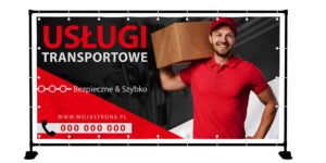 BANER PREMIUM - USŁUGI TRANSPORTOWE - KURIER - 200X100 CM - SUPER JAKOŚĆ!