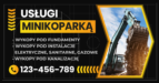 Baner reklamowy usługi mini-koparką 200x100 cm