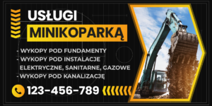 Baner reklamowy usługi mini-koparką 200x100 cm