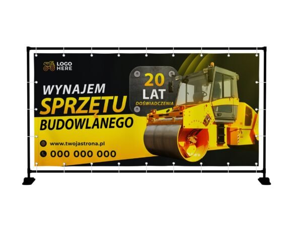 BANER PREMIUM - WYNAJEM SPRZĘTU BUDOWLANEGO - 200X100 CM