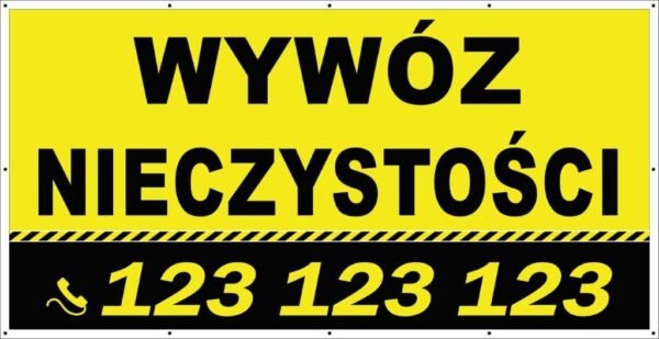 Baner Reklamowy 2 x 1 m - Wywóz Nieczystości - Baner Premium - Mocny !