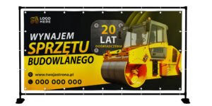 BANER PREMIUM - WYNAJEM SPRZĘTU BUDOWLANEGO - 200X100 CM