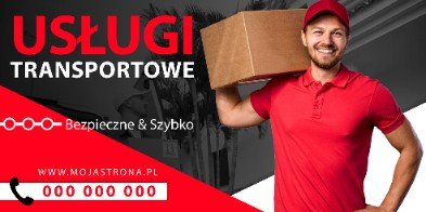 BANER PREMIUM - USŁUGI TRANSPORTOWE - KURIER - 200X100 CM - SUPER JAKOŚĆ!