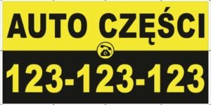 Baner Reklamowy 2 x 1 m - Auto Części- Baner Premium - Mocny !