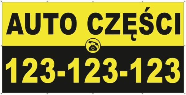 Baner Reklamowy 2 x 1 m - Auto Części- Baner Premium - Mocny !