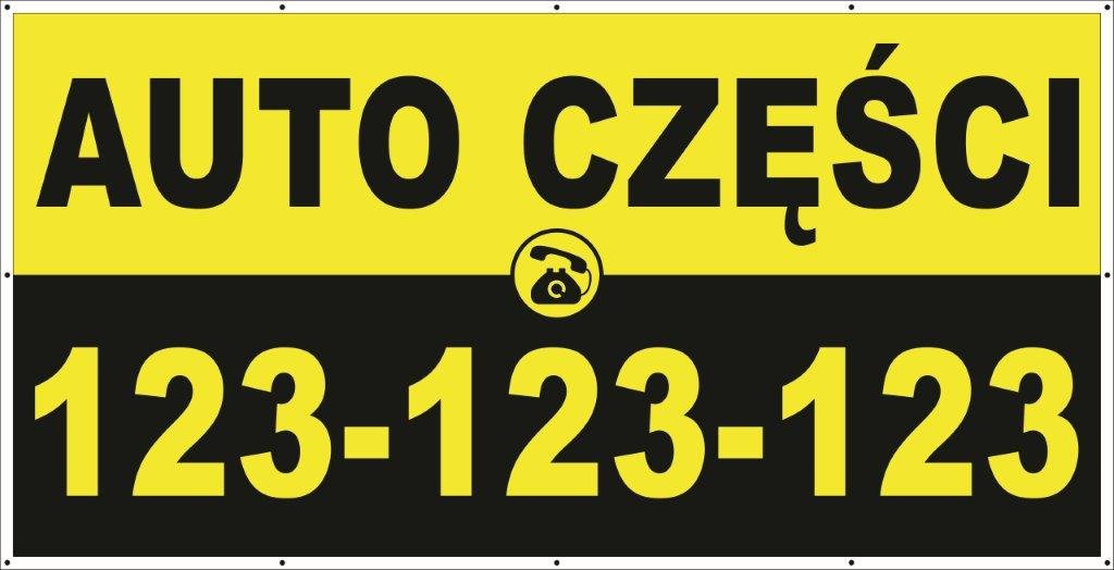 Baner Reklamowy 2 x 1 m - Auto Części- Baner Premium - Mocny !