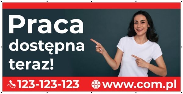 Baner Reklamowy 2 x 1 m -Szukam Pracowników- Baner Premium - Mocny !