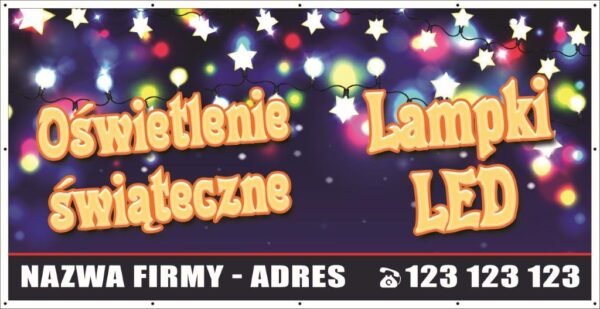 Baner Reklamowy 2 x 1 m - Ozdoby świąteczne - Baner Premium - Mocny !