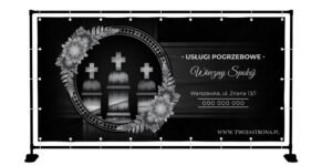 BANER PREMIUM - POGRZEBY ZAKŁAD POGRZEBOWY - 200X100 CM - SUPER JAKOŚĆ!