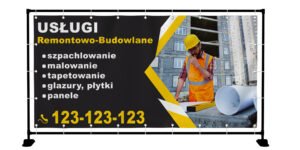BANER PREMIUM - USŁUGI BUDOWLANE REMONTOWE - 2X1M - SUPER JAKOŚĆ!!