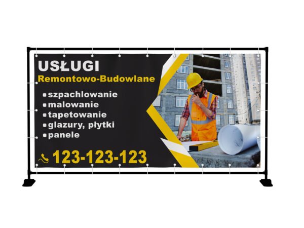 BANER PREMIUM - USŁUGI BUDOWLANE REMONTOWE - 2X1M - SUPER JAKOŚĆ!!